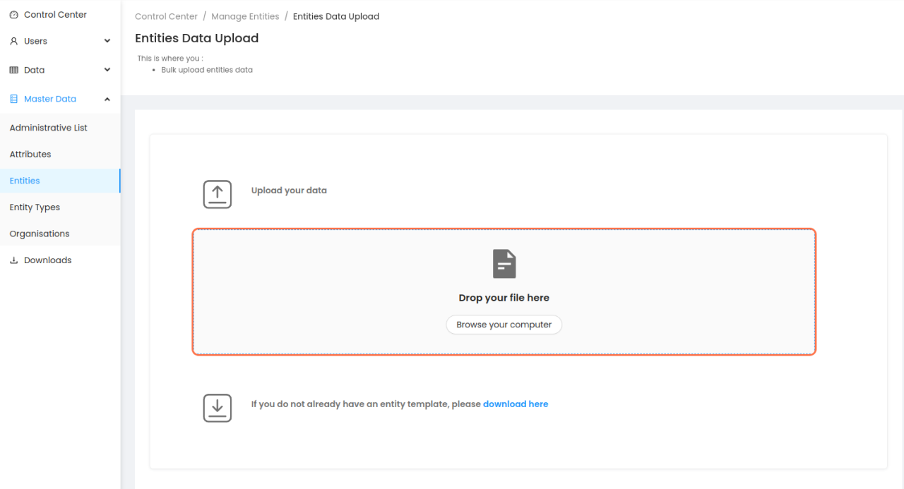 Entity upload step-2